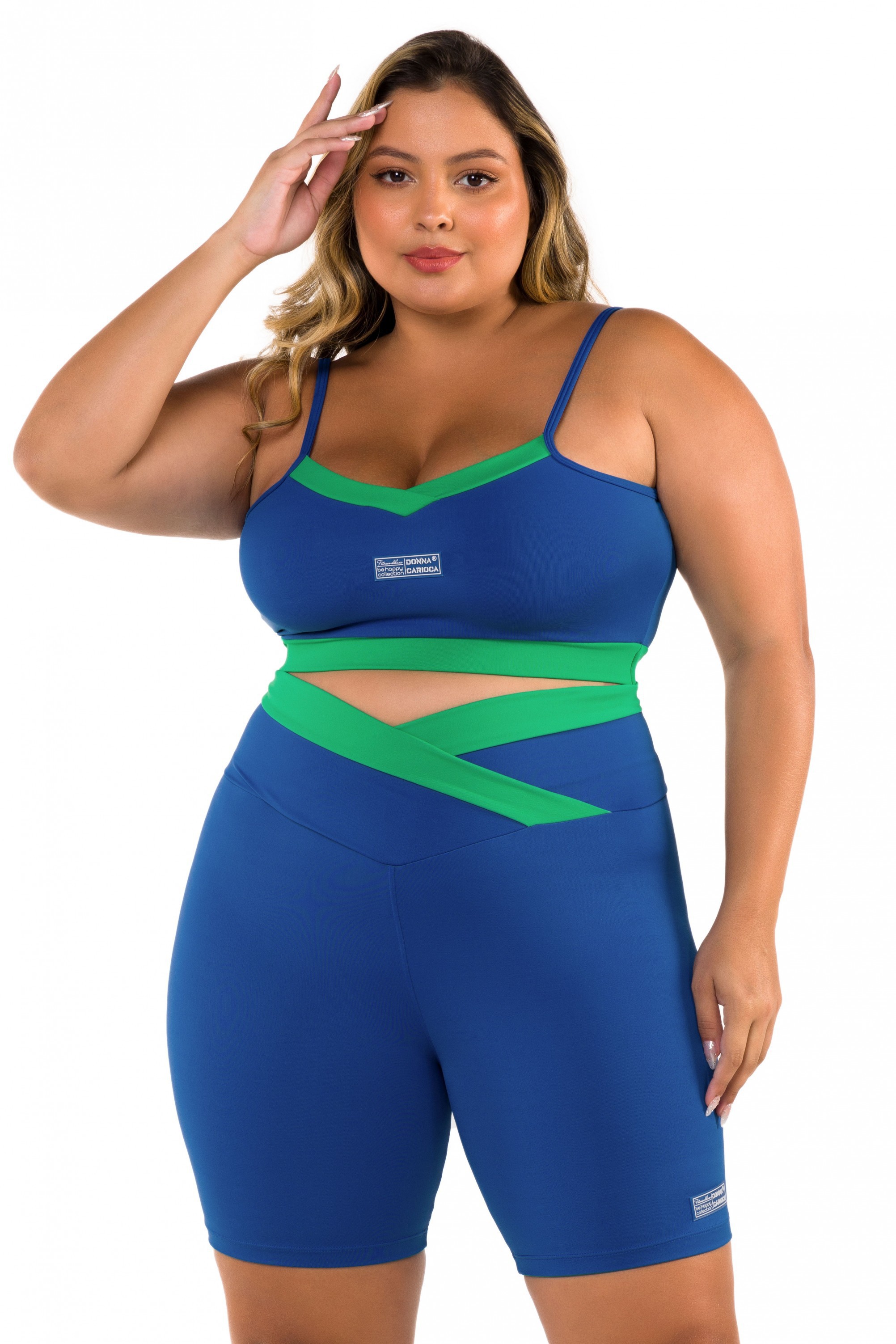 Short Speed Azul Em Suplex Poliamida Donna Carioca Moda Fitness